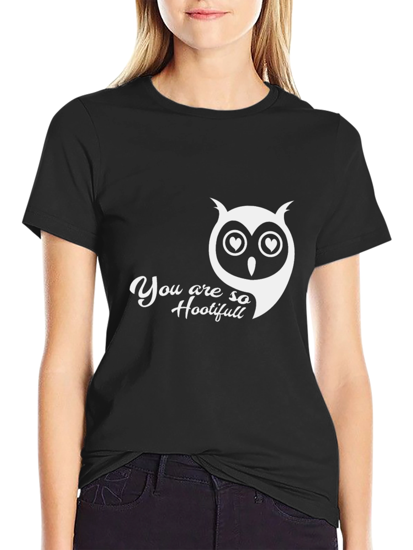 Hootifull Owl Graphic Black T-Shirt
