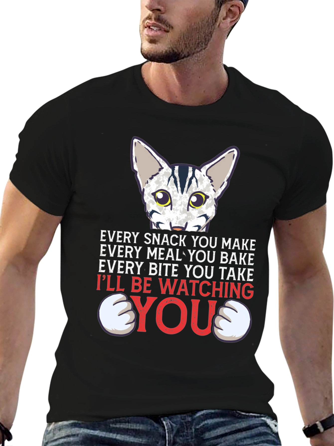 Funny Cat Lover T-Shirt - Every Snack You Make