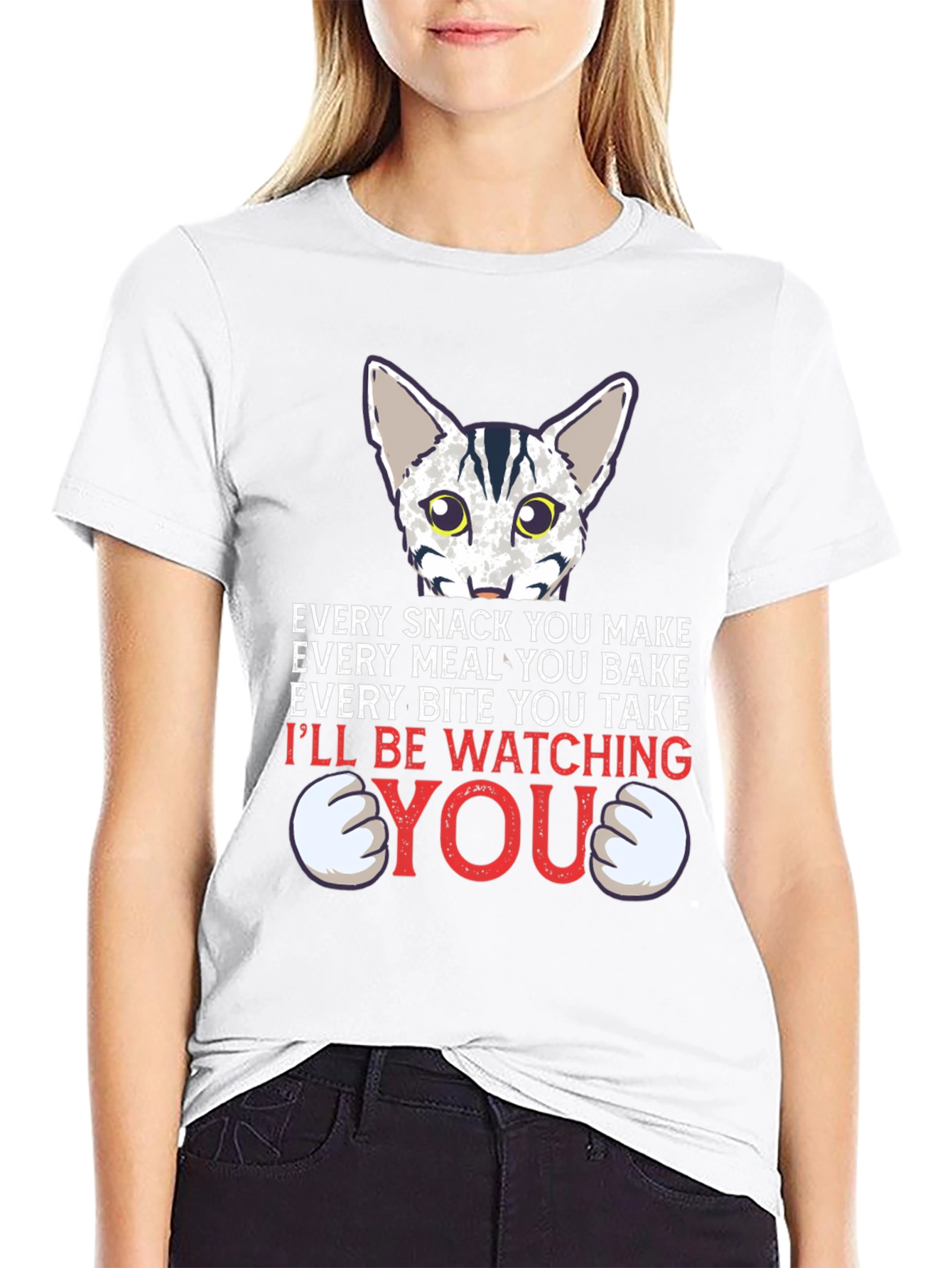 Funny Cat Lover T-Shirt - Every Snack You Make