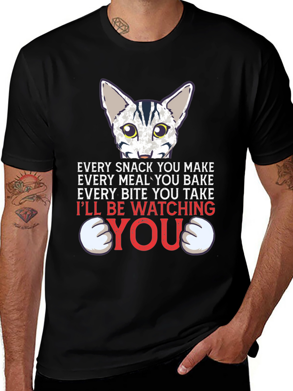 Funny Cat Lover T-Shirt - Every Snack You Make