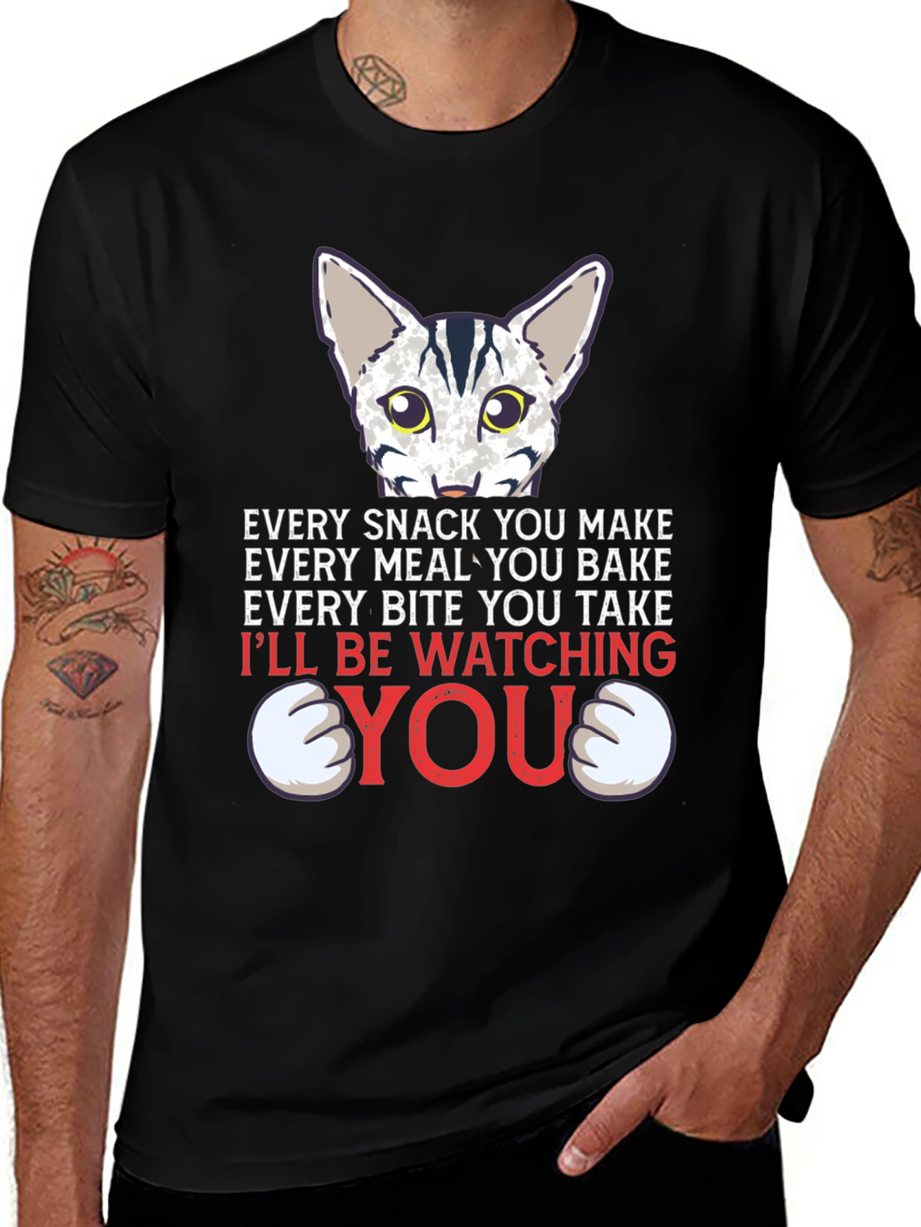 Funny Cat Lover T-Shirt - Every Snack You Make