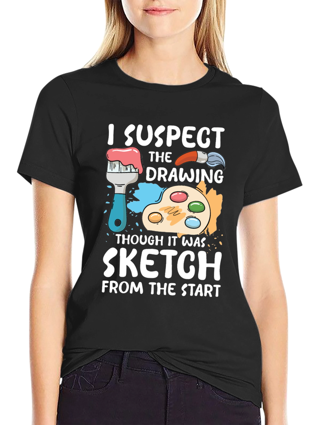 Funny Artist T-Shirt - I Suspect Sketch