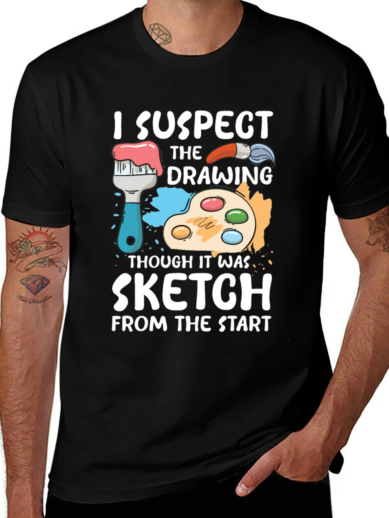Funny Artist T-Shirt - I Suspect Sketch