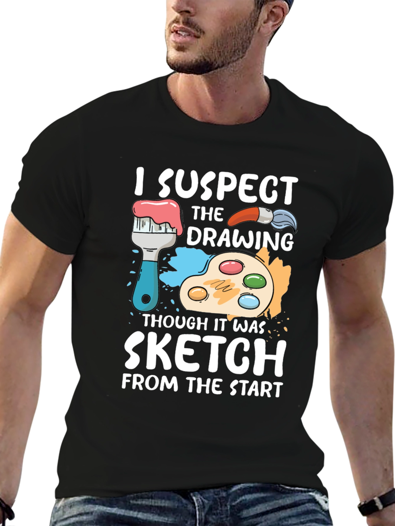 Funny Artist T-Shirt - I Suspect Sketch