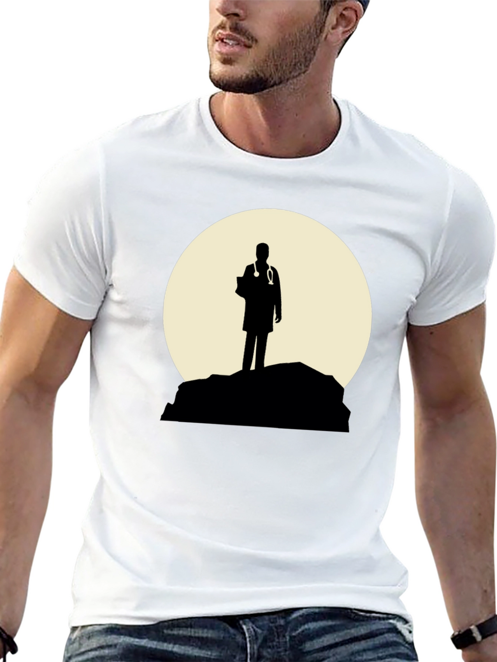 Doctor Silhouette Graphic T-Shirt - Black