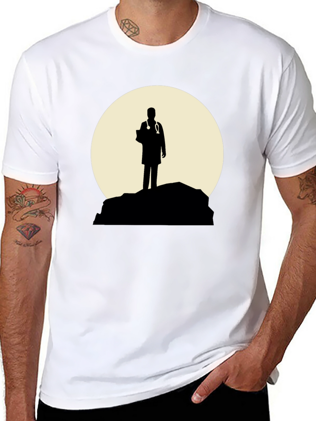 Doctor Silhouette Graphic T-Shirt - Black
