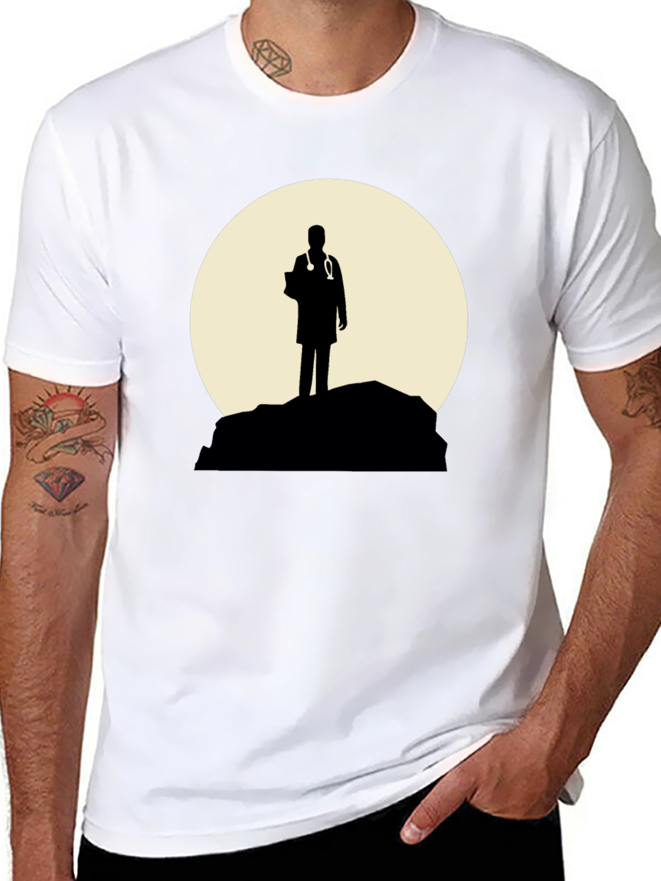 Doctor Silhouette Graphic T-Shirt - Black