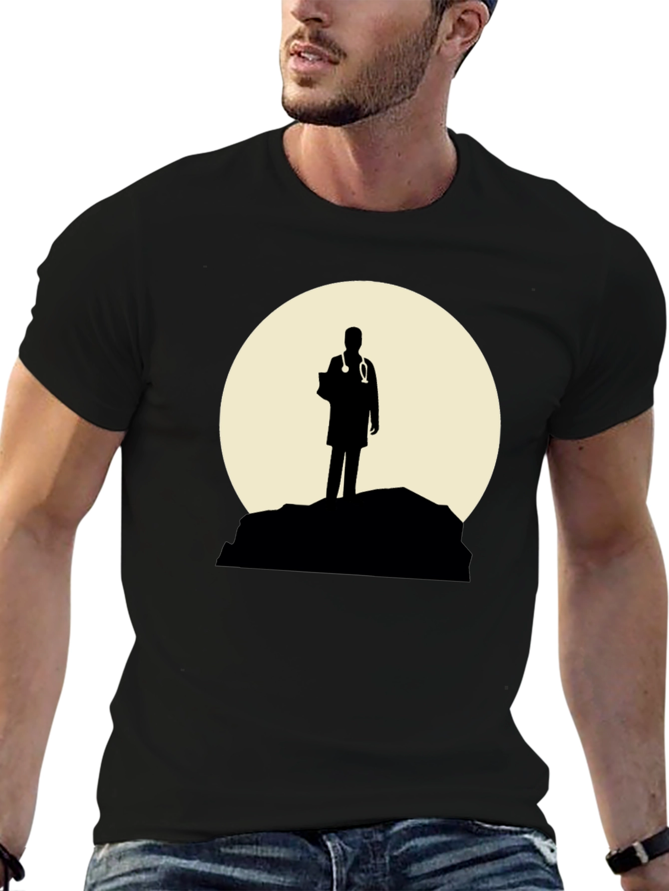 Doctor Silhouette Graphic T-Shirt - Black