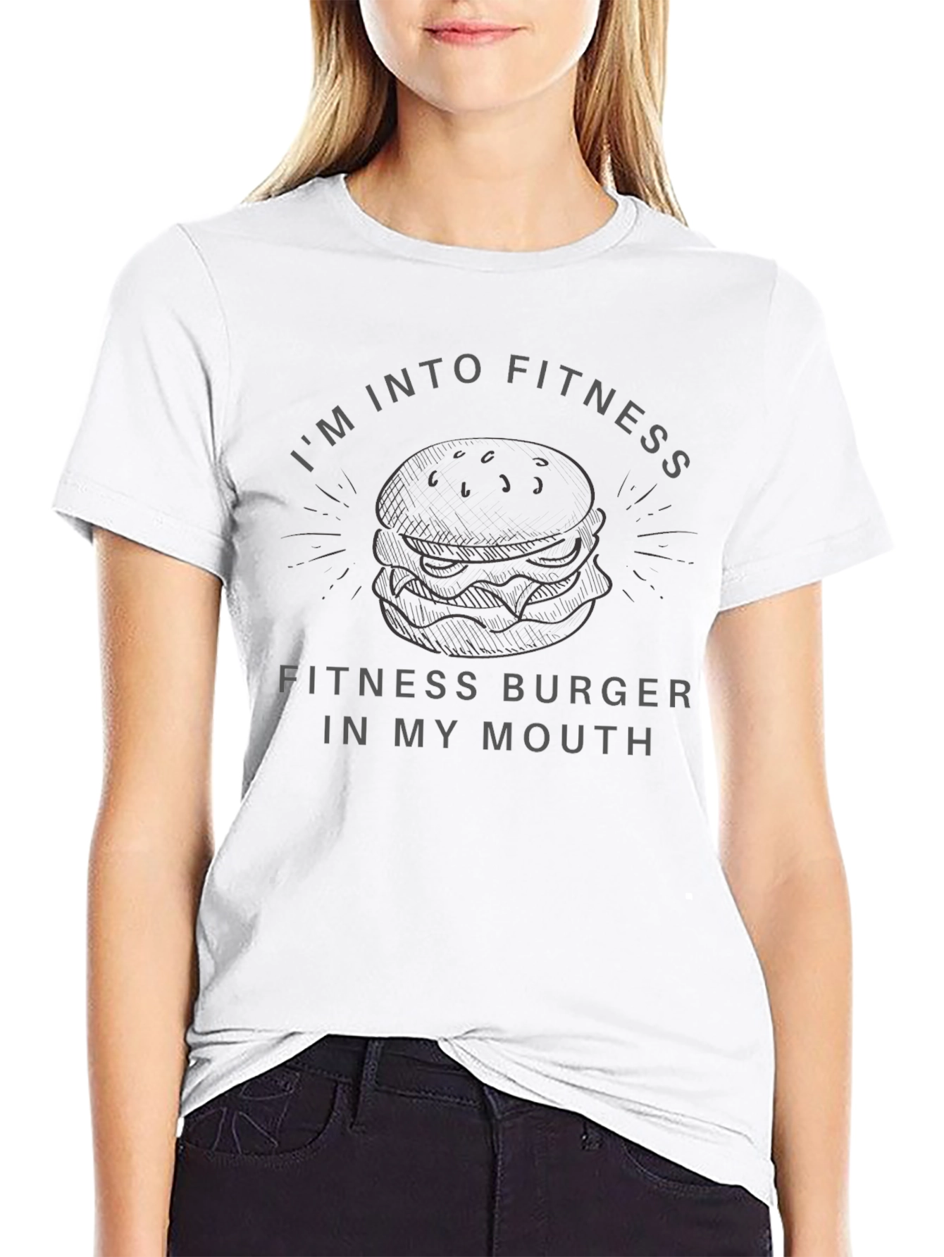 Fitness Burger Graphic T-Shirt - Black Humor