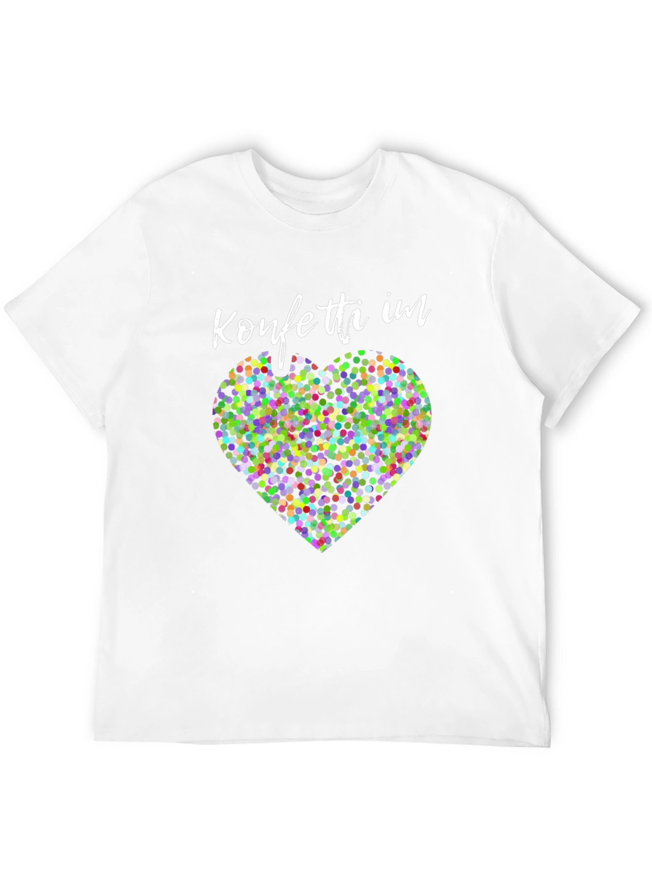 Confetti Heart Graphic Tee - Stylish Black Shirt