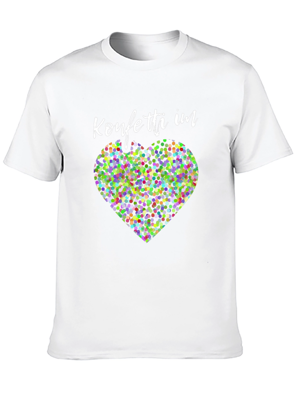 Confetti Heart Graphic Tee - Stylish Black Shirt