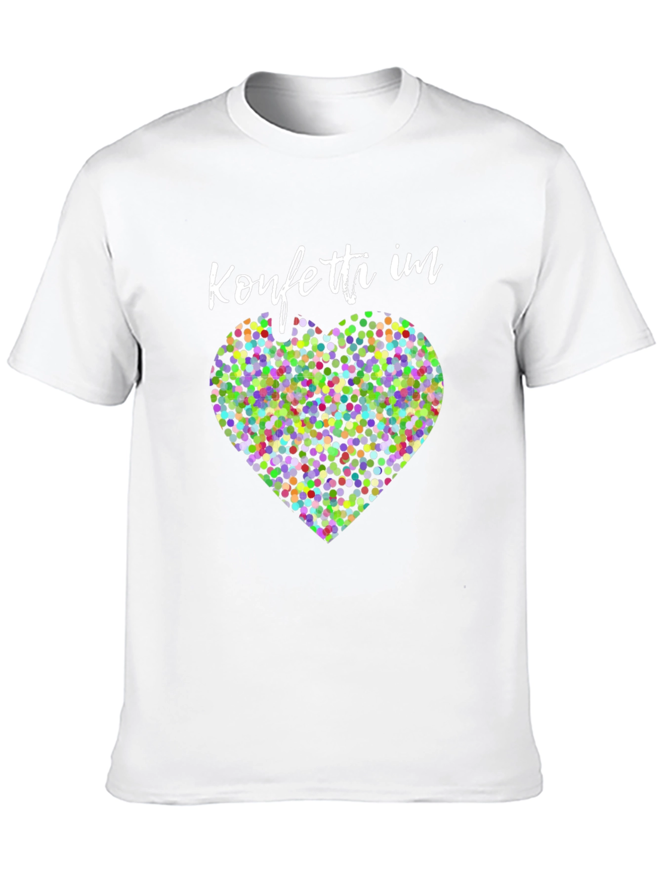 Confetti Heart Graphic Tee - Stylish Black Shirt
