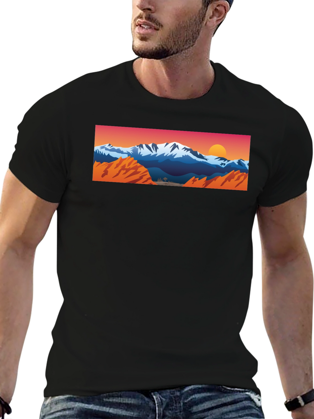 Mountain Vista Graphic Tee - Black