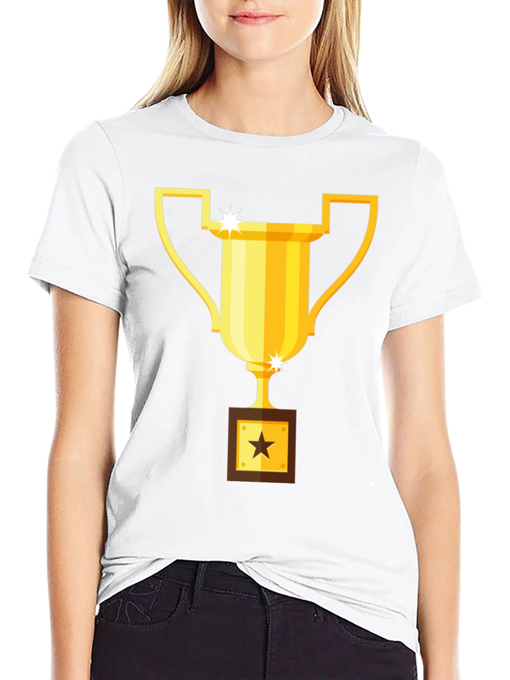 Trophy Graphic Tee - Black Cotton Blend T-Shirt