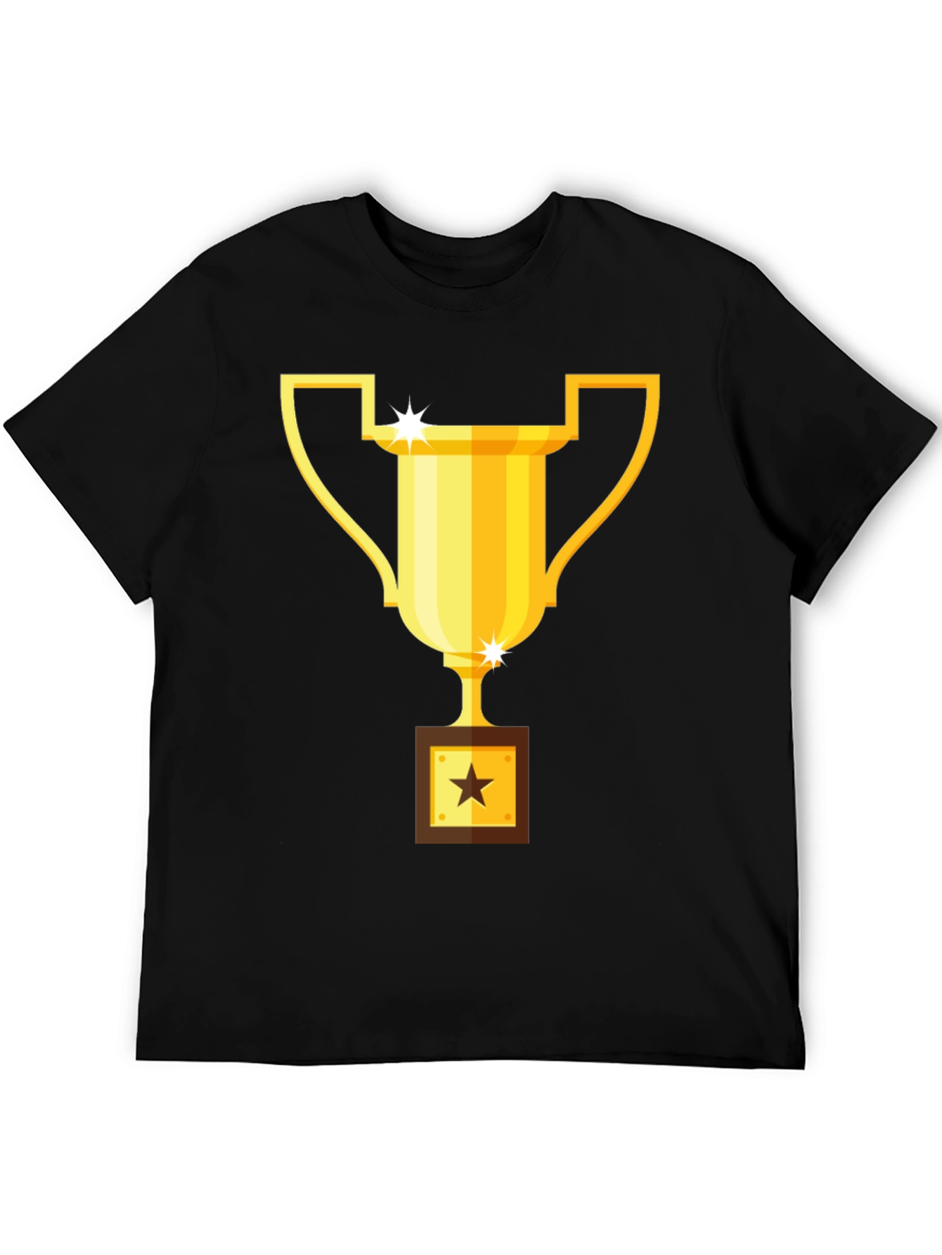 Trophy Graphic Tee - Black Cotton Blend T-Shirt