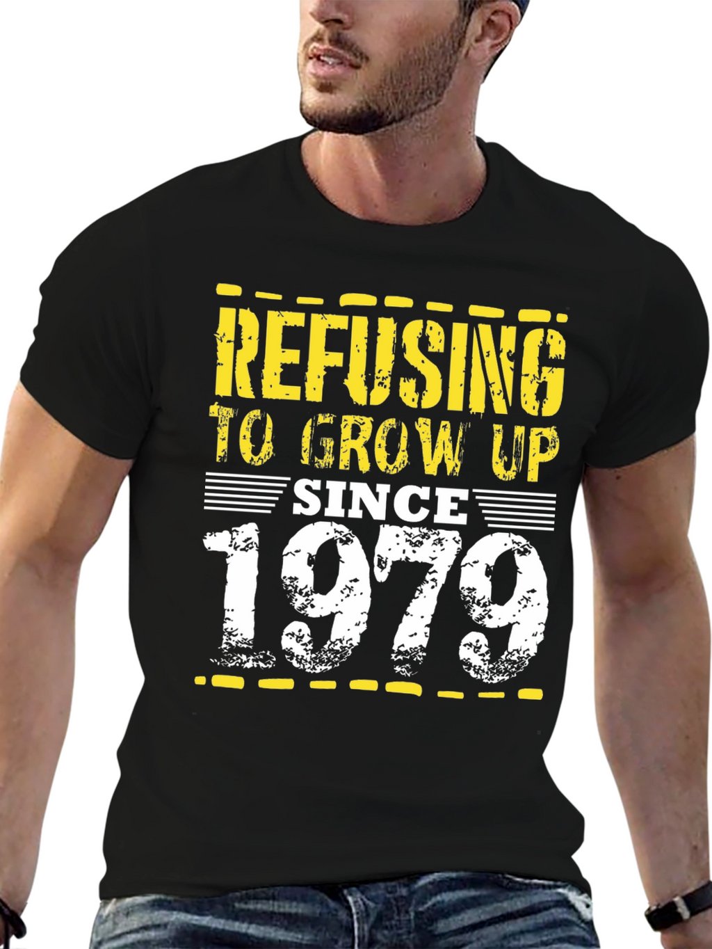 Refusing To Grow Up Since 1979 Black Tee
