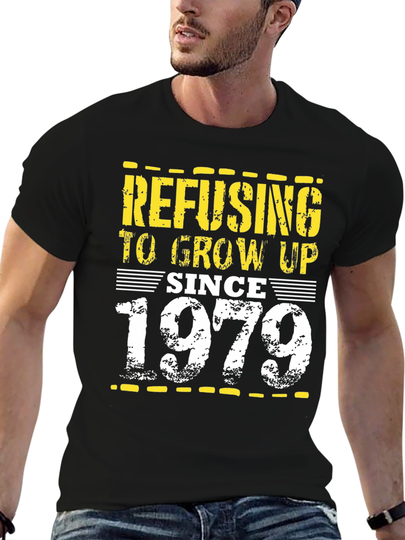 Refusing To Grow Up Since 1979 Black Tee