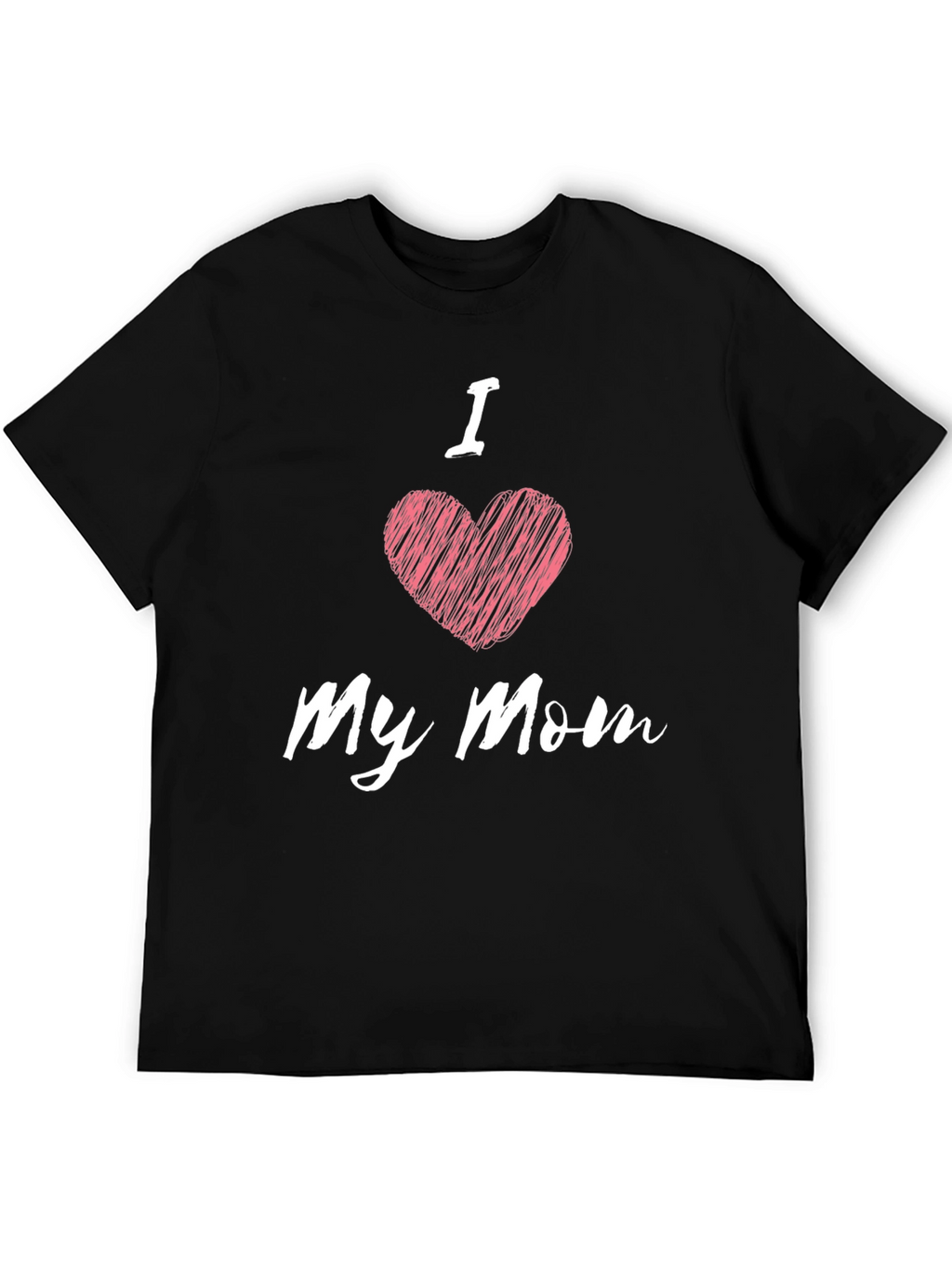 I Heart My Mom Black T-Shirt - Mens
