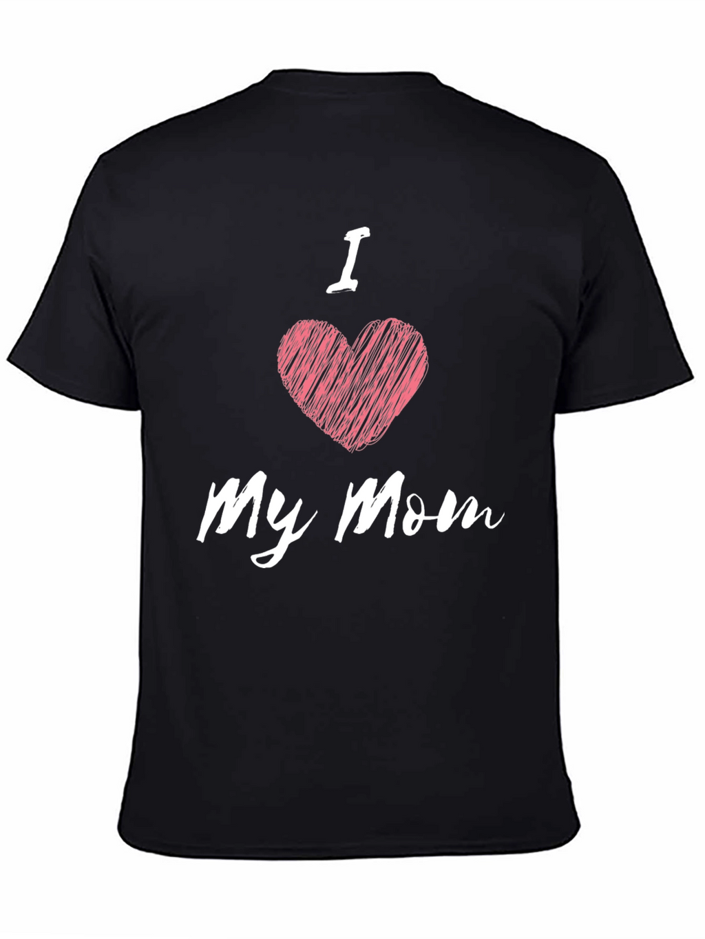 I Heart My Mom Black T-Shirt - Mens