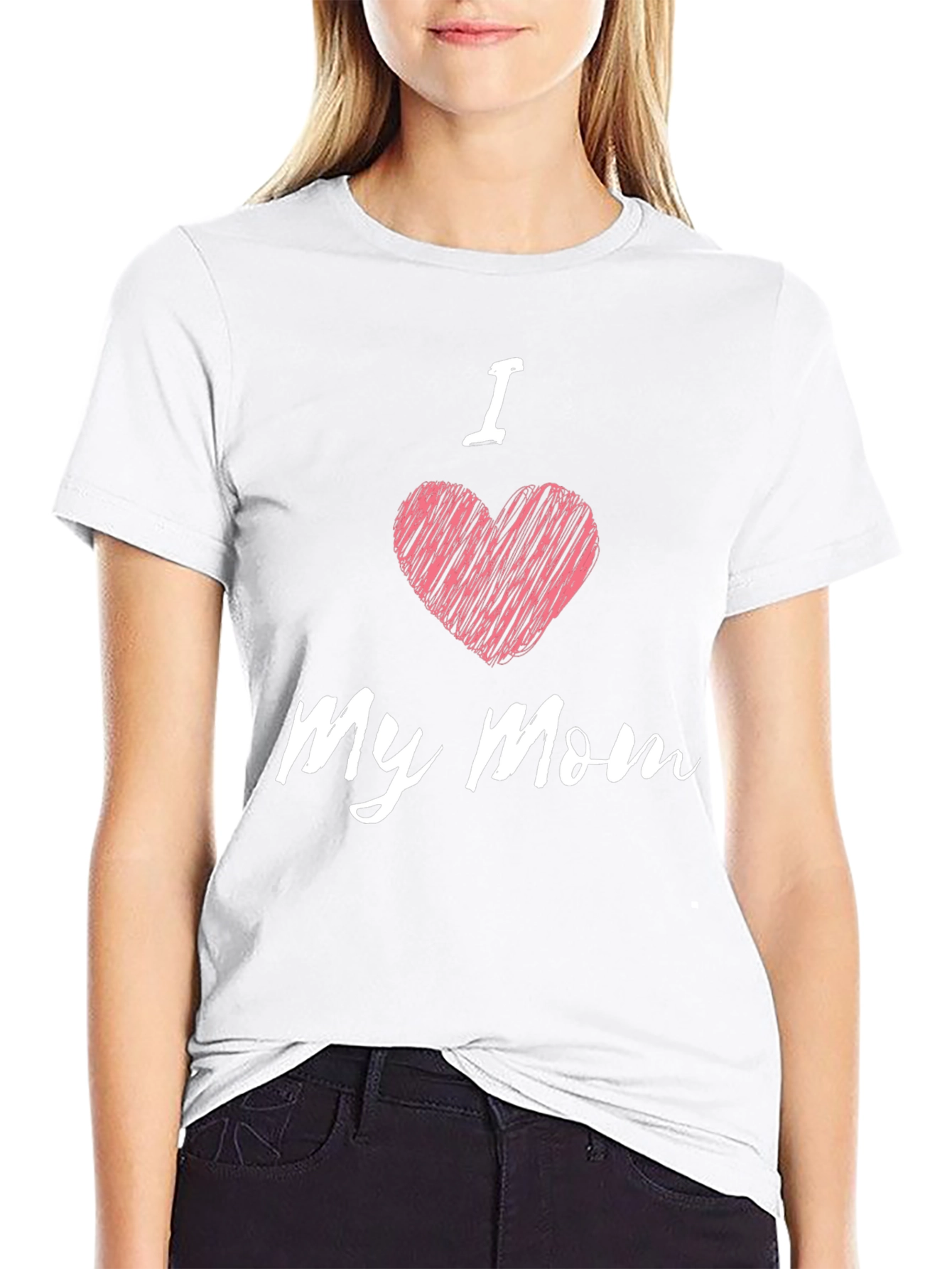 I Heart My Mom Black T-Shirt - Mens