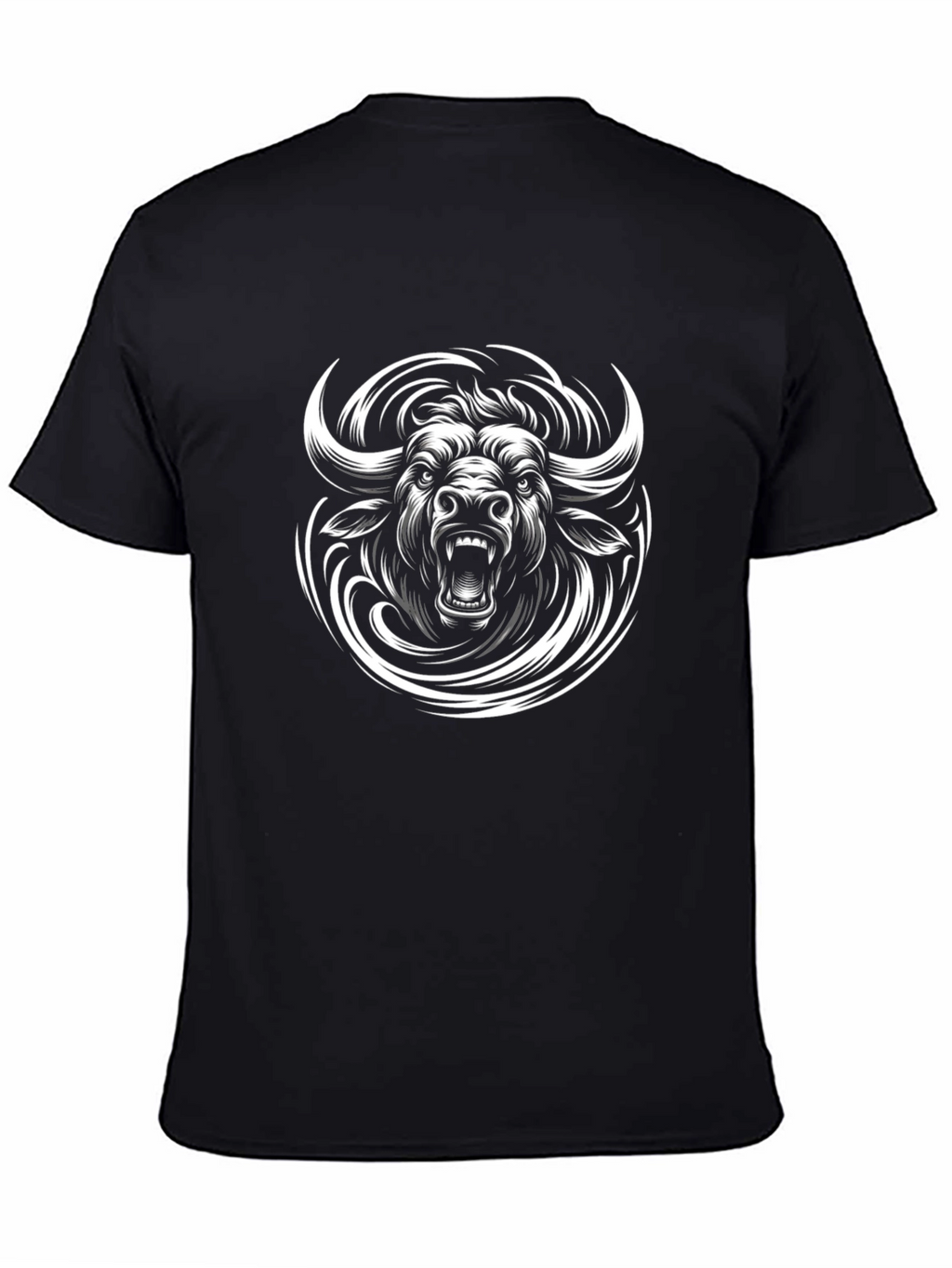 Black Bull Graphic Tee - Bold Animal Print