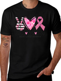 Peace Love Cure Breast Cancer Awareness T-Shirt