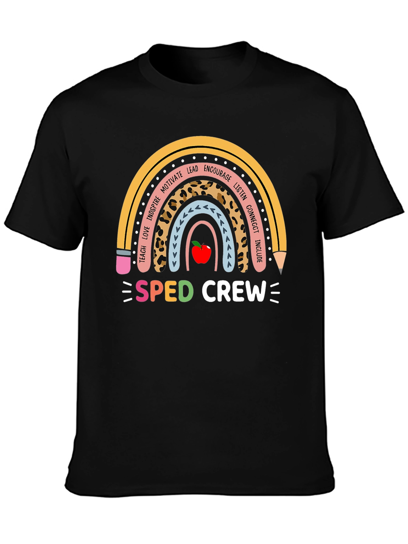 SPED Crew Rainbow Pencil Teacher T-Shirt