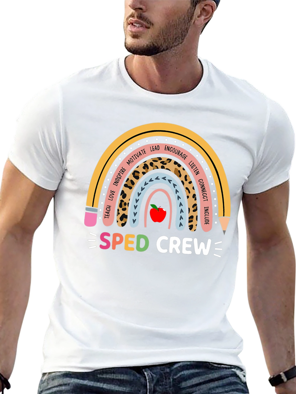 SPED Crew Rainbow Pencil Teacher T-Shirt