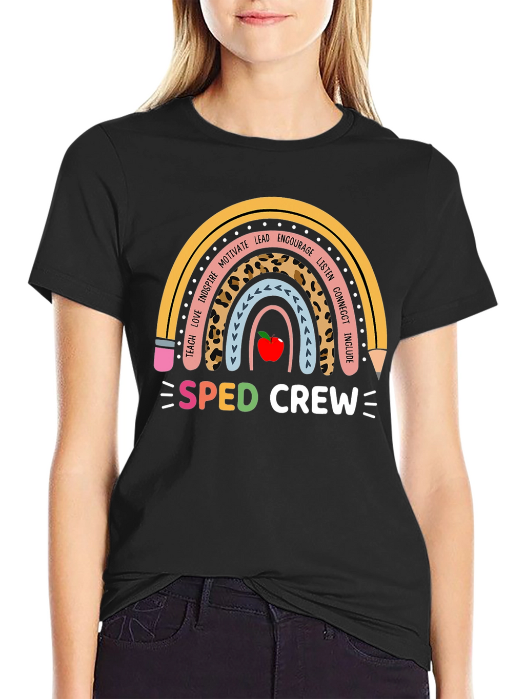 SPED Crew Rainbow Pencil Teacher T-Shirt