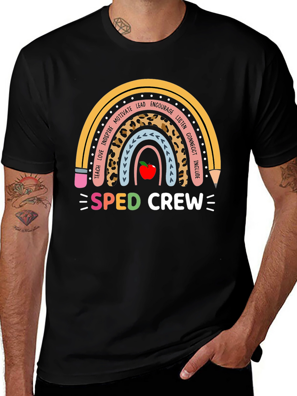 SPED Crew Rainbow Pencil Teacher T-Shirt