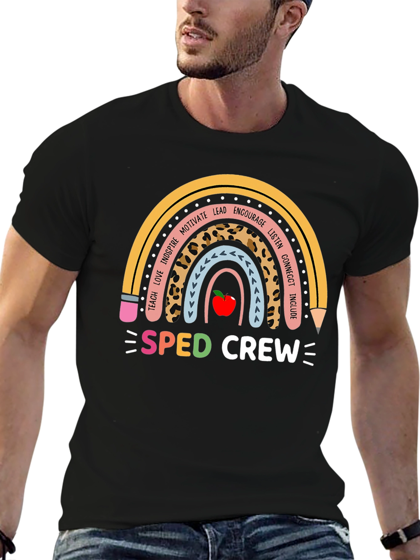 SPED Crew Rainbow Pencil Teacher T-Shirt