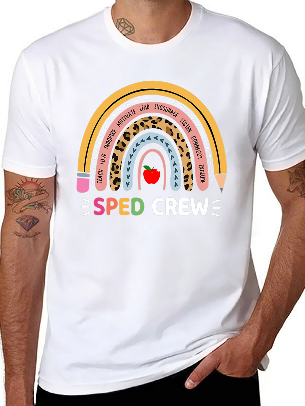 SPED Crew Rainbow Pencil Teacher T-Shirt