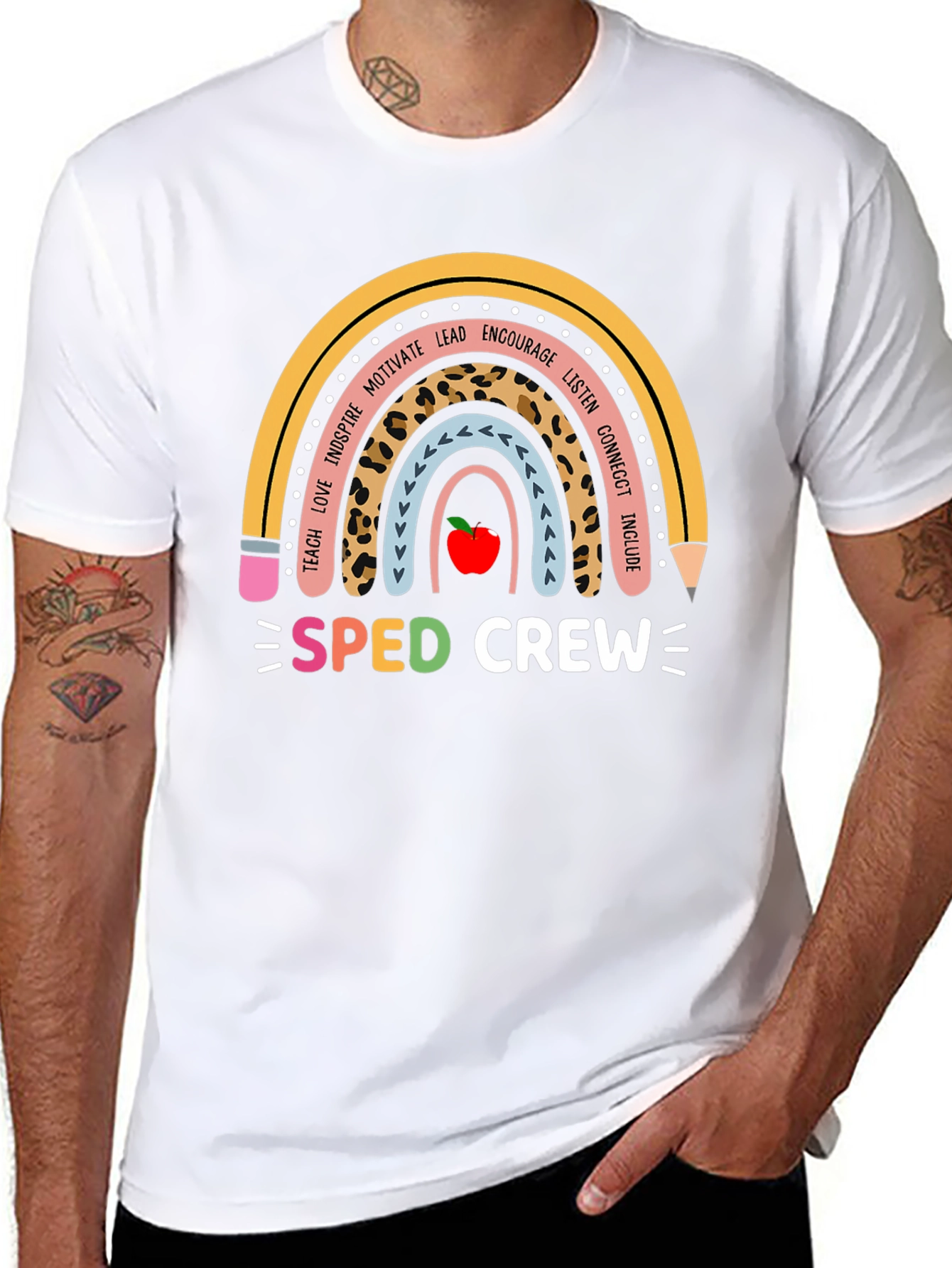 SPED Crew Rainbow Pencil Teacher T-Shirt