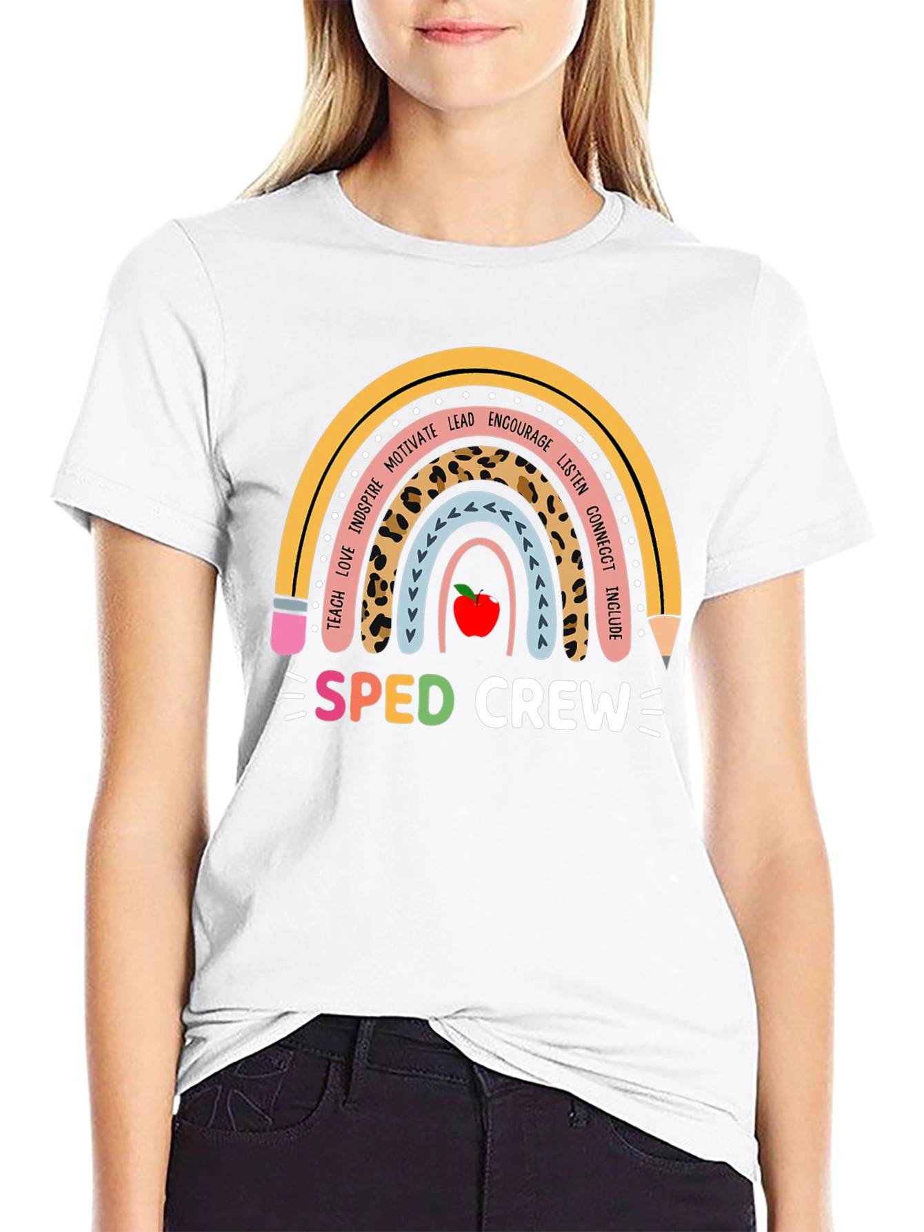 SPED Crew Rainbow Pencil Teacher T-Shirt