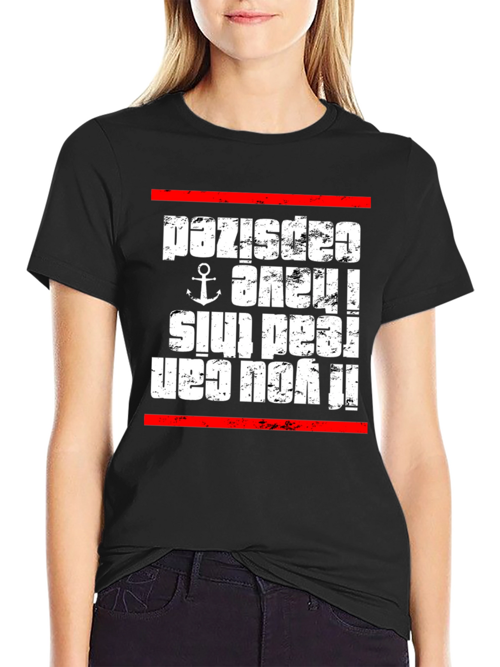 Upside Down Anchor Novelty T-Shirt