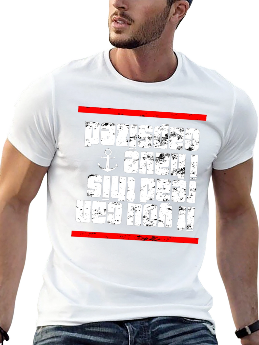 Upside Down Anchor Novelty T-Shirt