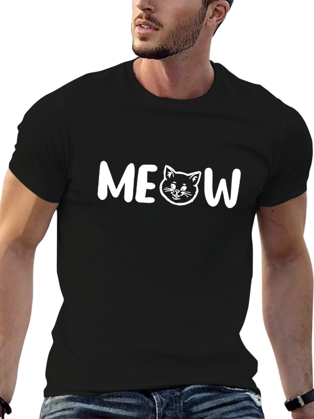 Meow Cat T-Shirt - Cute Graphic Tee