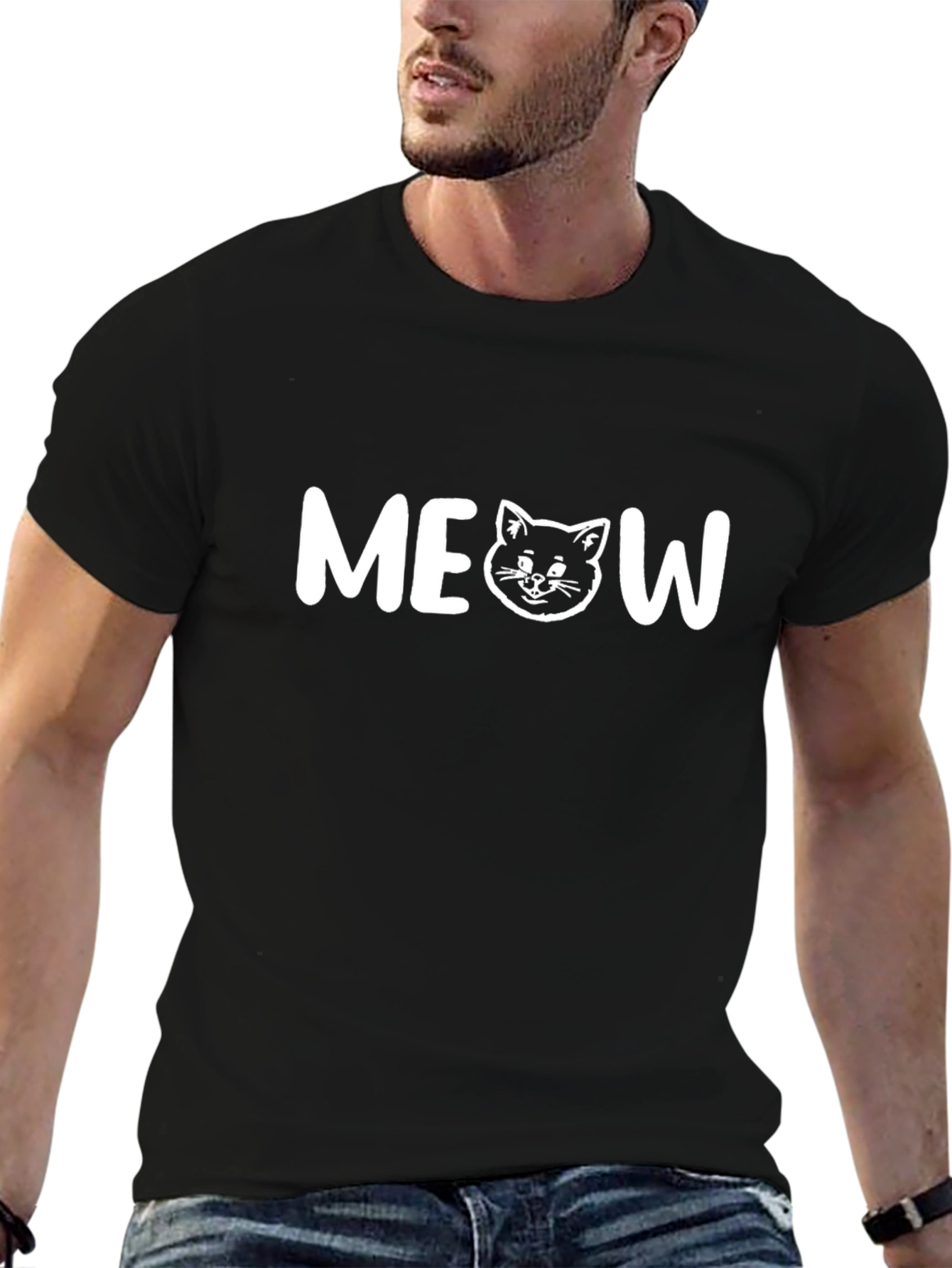 Meow Cat T-Shirt - Cute Graphic Tee