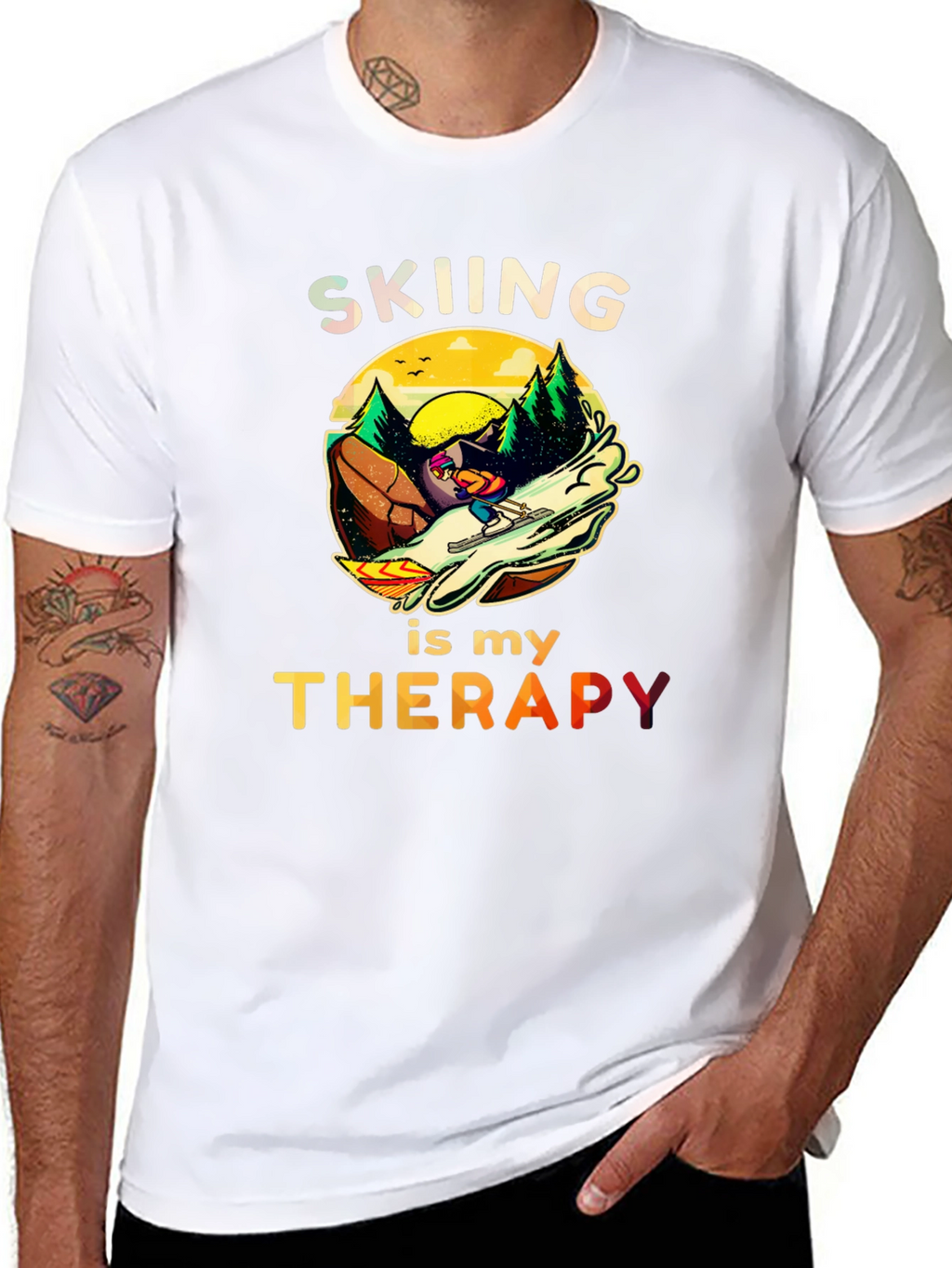 Skiing is my Therapy T-Shirt - Unisex Graphic Tee