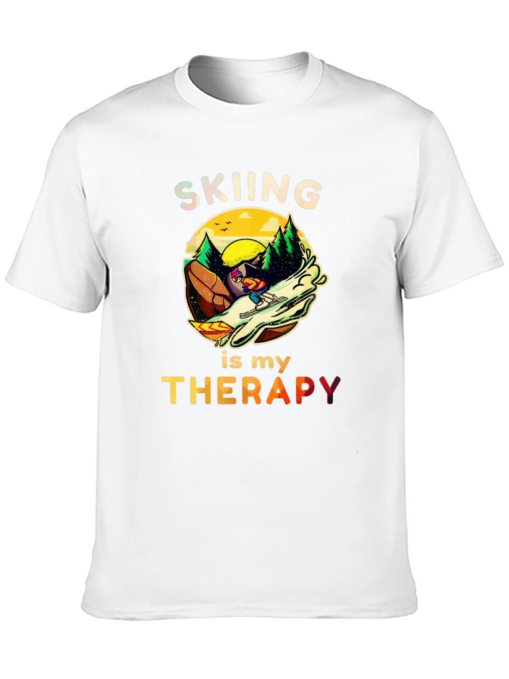 Skiing is my Therapy T-Shirt - Unisex Graphic Tee