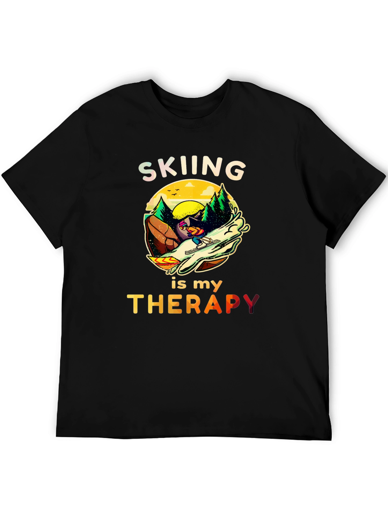 Skiing is my Therapy T-Shirt - Unisex Graphic Tee
