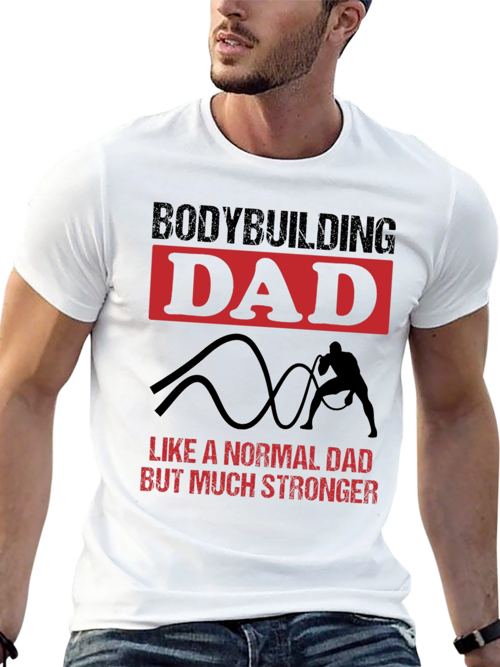 Bodybuilding Dad T-Shirt - Strong Dad Gift