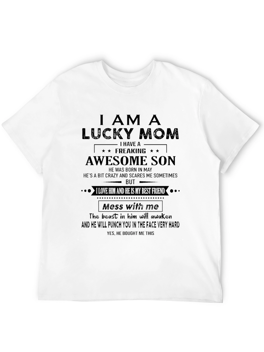 Lucky Mom Awesome Son Graphic Tee