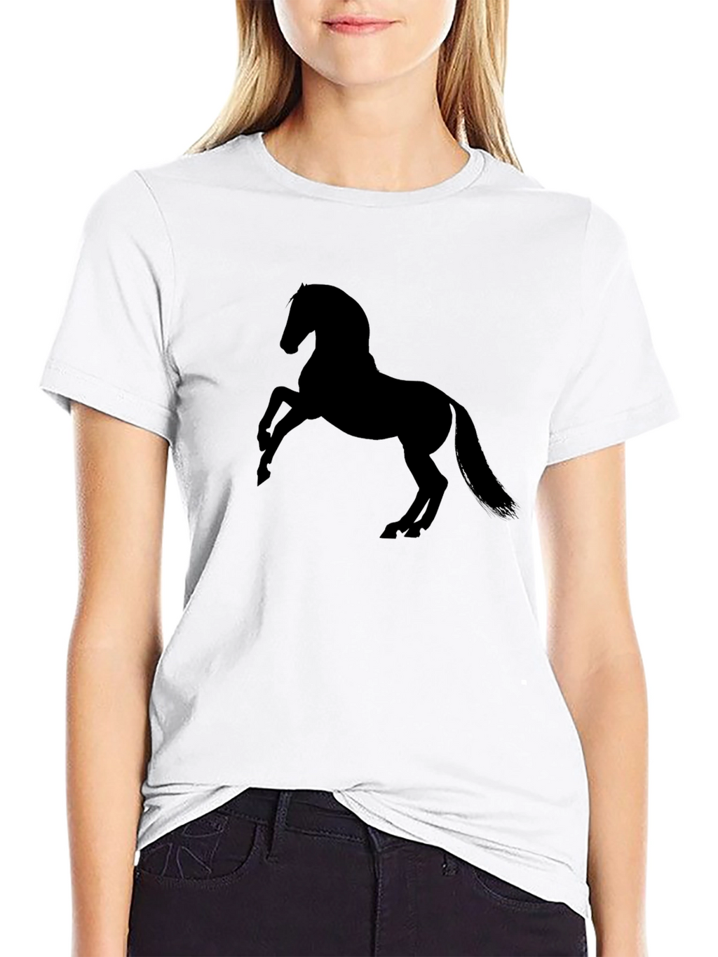 Black Horse Silhouette Mens T-Shirt