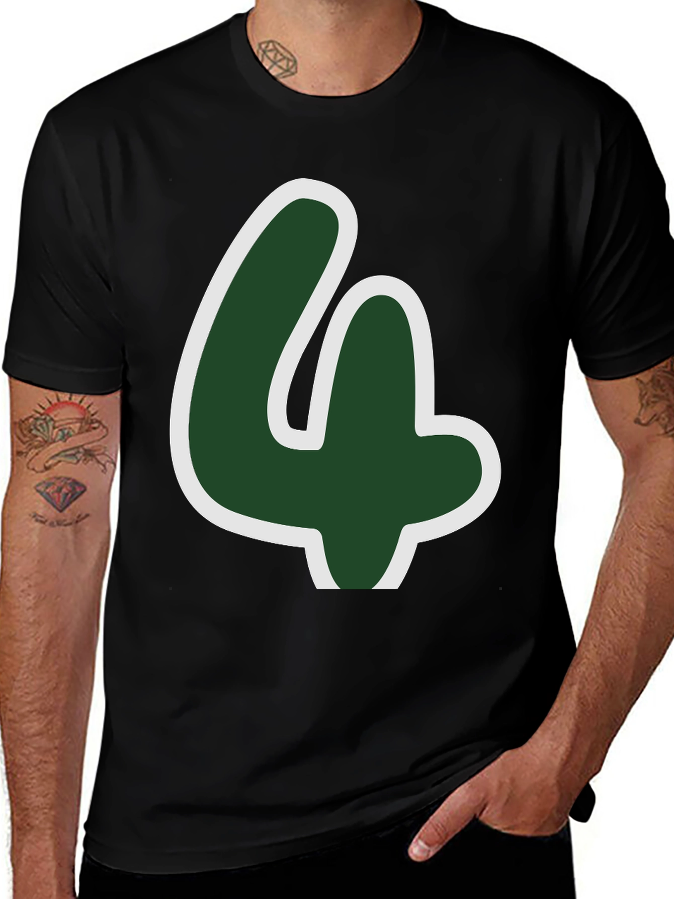 Lucky Number Four T-Shirt - Fun Graphic Tee