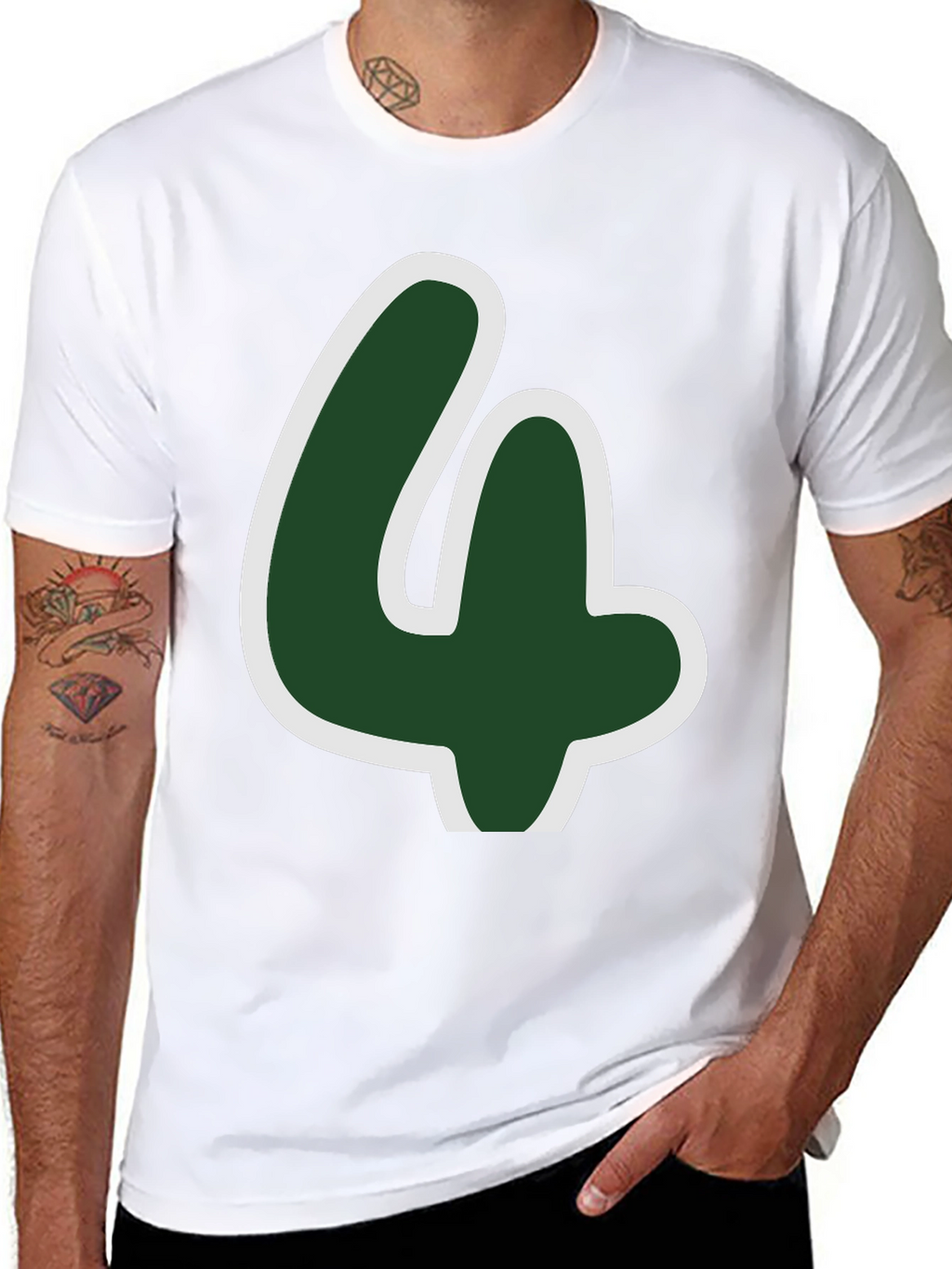 Lucky Number Four T-Shirt - Fun Graphic Tee