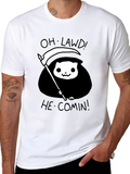 Grim Reaper Cat T-Shirt - Oh Lawd He Comin!