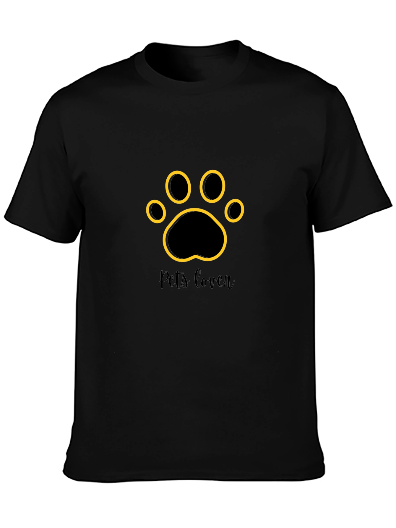 Stylish Pets Lover Black T-Shirt