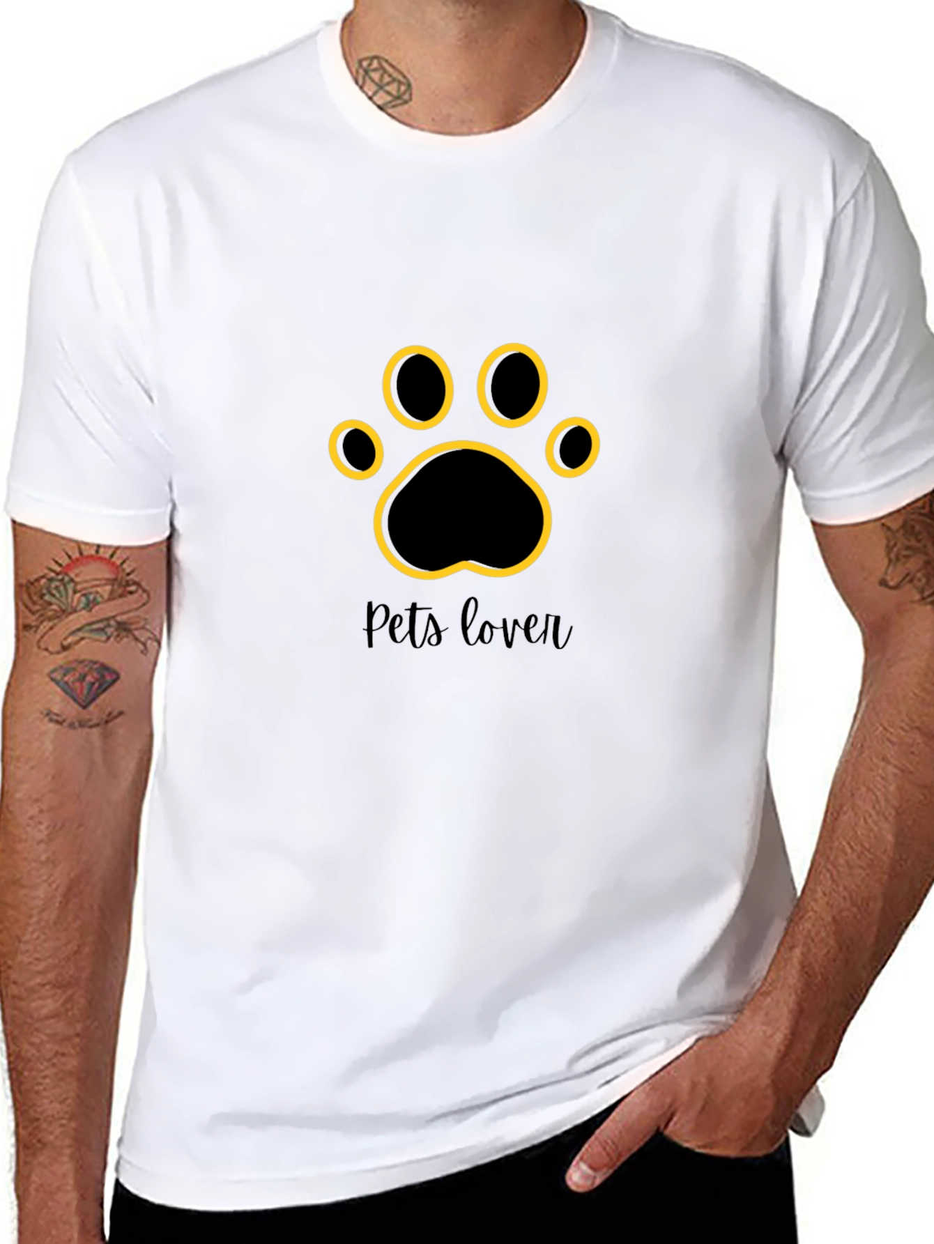Stylish Pets Lover Black T-Shirt