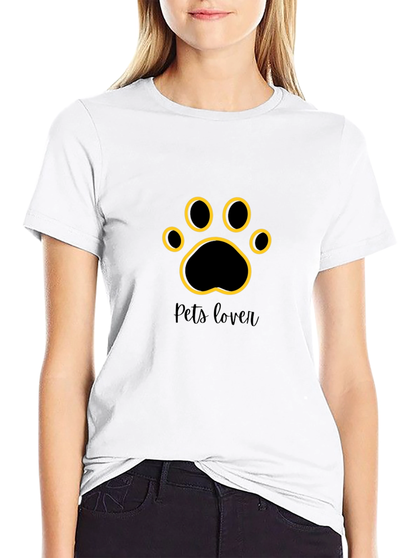 Stylish Pets Lover Black T-Shirt